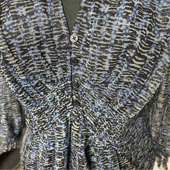 New w/Tags!!  Anthropologie Sheer Smocked Babydoll Top Blouse, Feminine, S - Picture 13 of 13